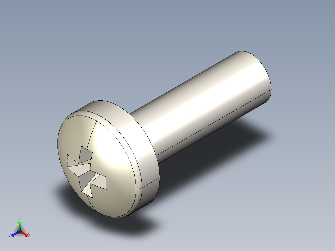 螺丝 M2.5 十字盘头-M2.5 x 8 Screw head.STEP正等轴测图
