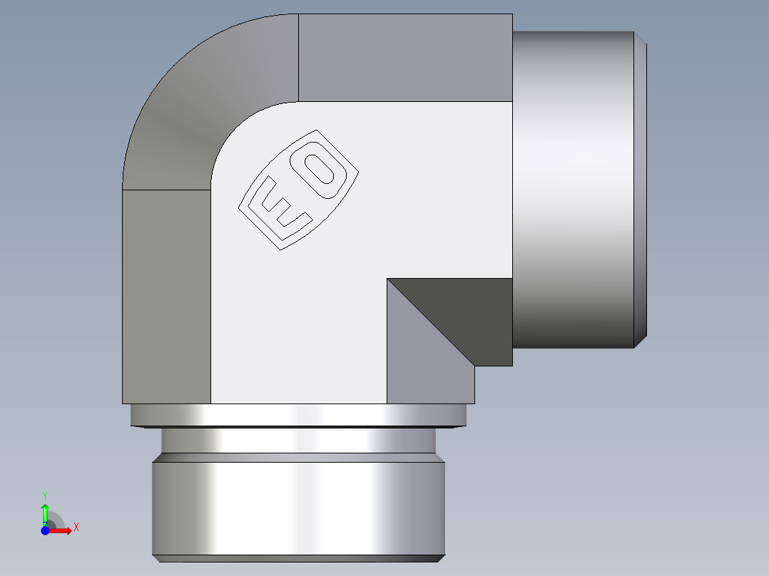 卡套式工业通用硬管接头EO_Male_stud_elbow_WE38SMCFX前视图