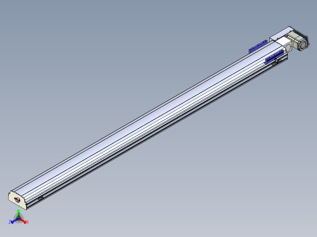 同步带滑台-半封闭B17H-L50-S2200-L-P75-D3正等轴测图