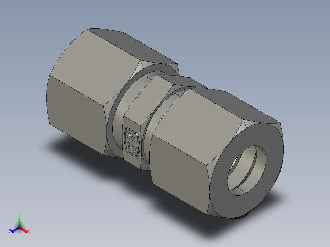 卡套式工业通用硬管接头EO Union G10L71正等轴测图