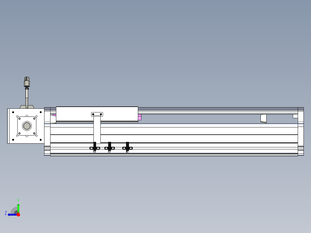 东锦同步带传动-直线滑台模组DH210B-L150-S300-BL-P750W-C3右视图