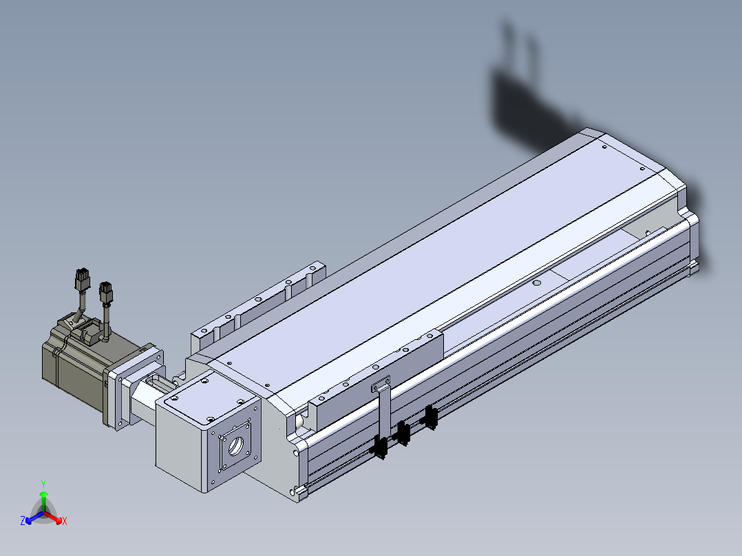 东锦同步带传动-直线滑台模组DH210B-L150-S300-BL-P750W-C3正等轴测图