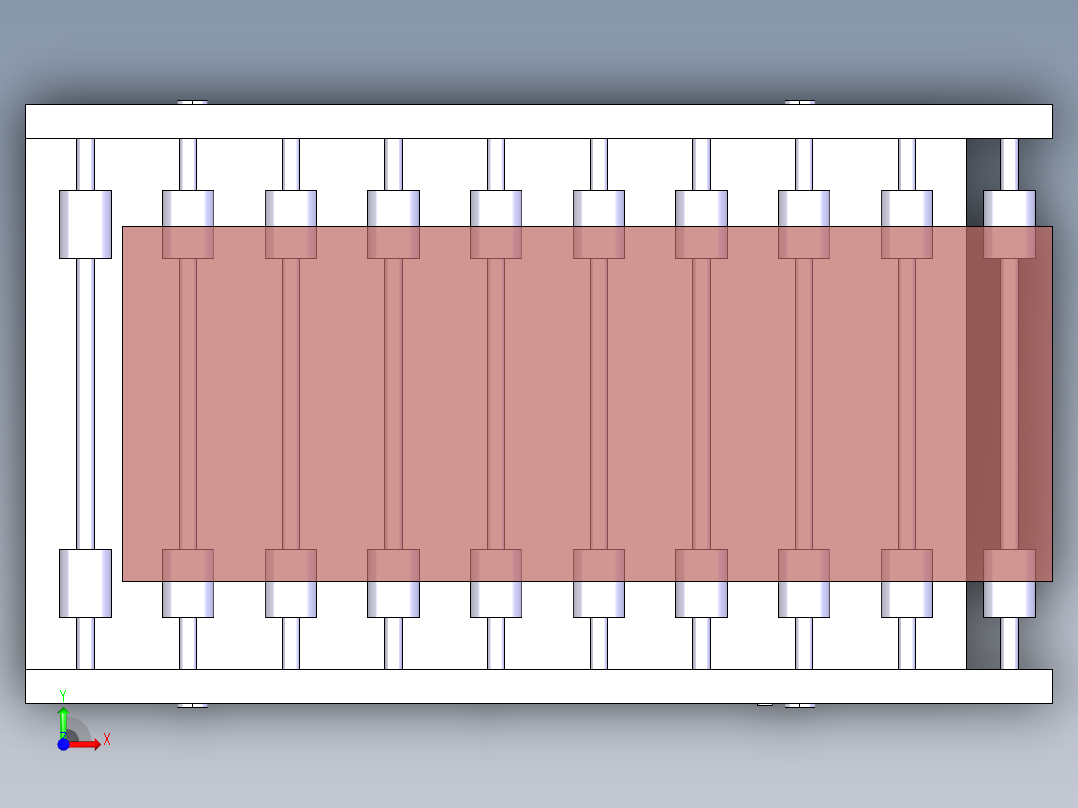 剪式移动提升输送机构前视图