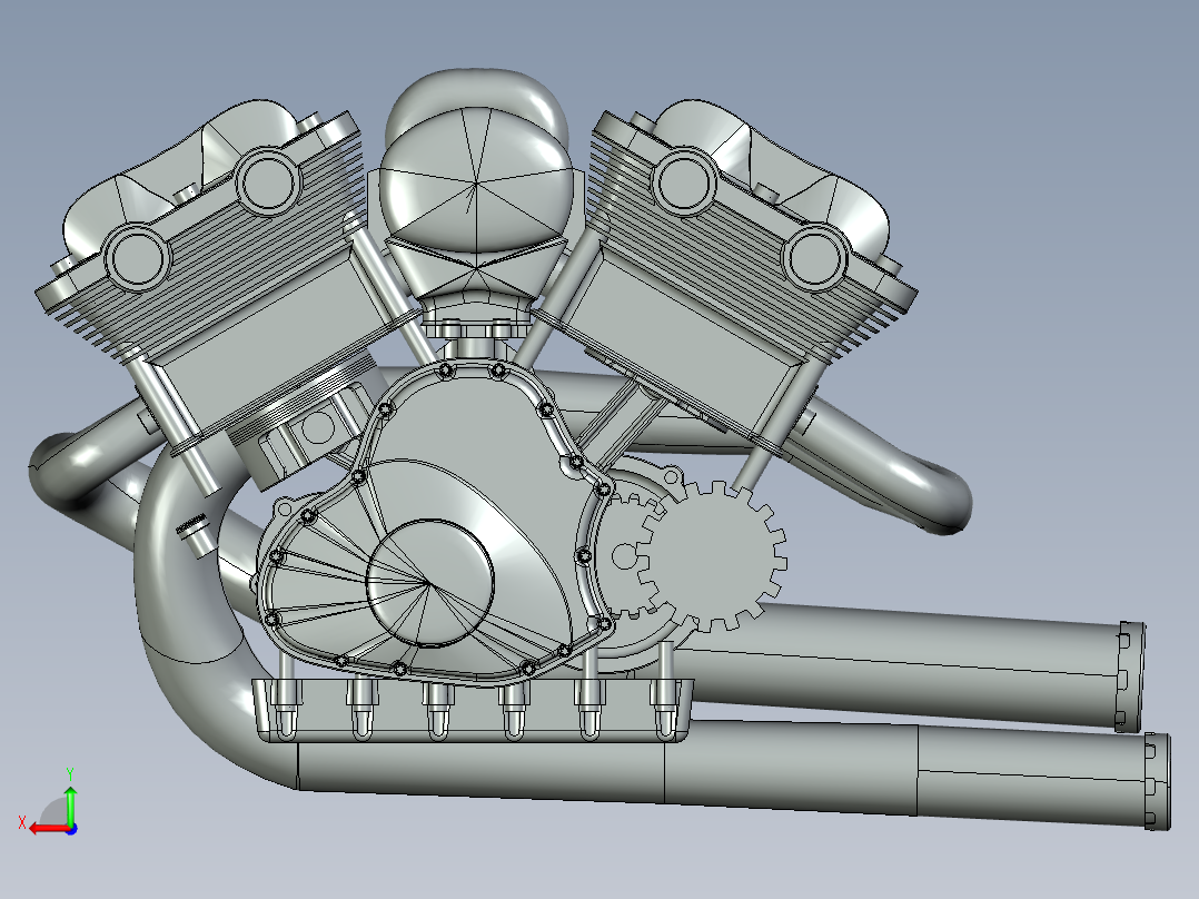 哈雷戴维森 V ROD 发动机后视图