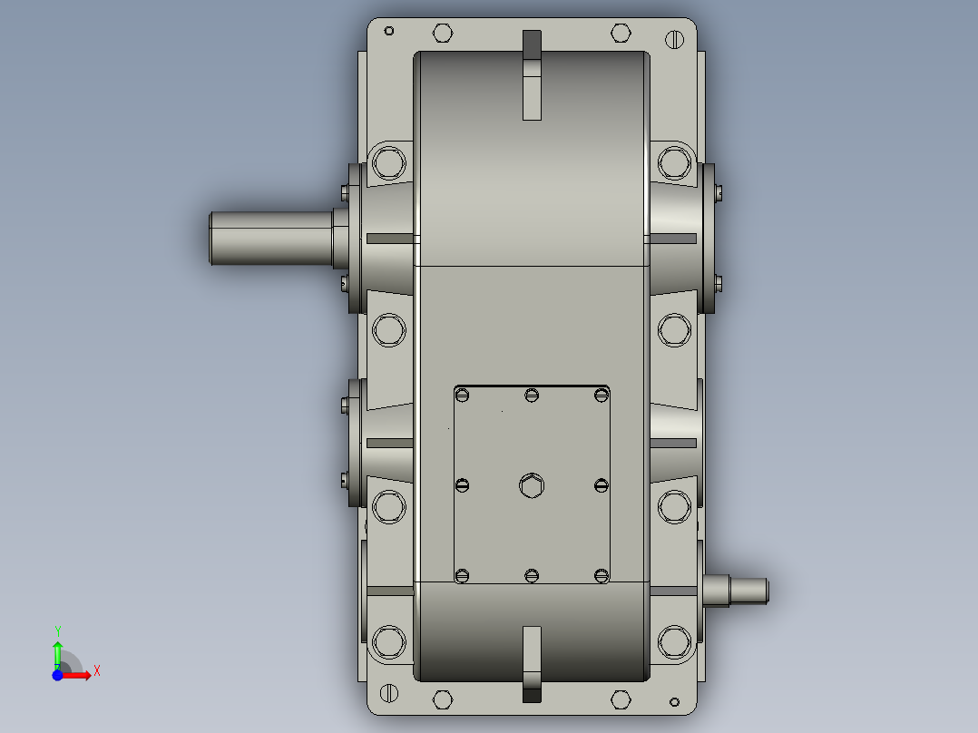 1G132--二级圆柱直齿减速器设计【三维proe】前视图
