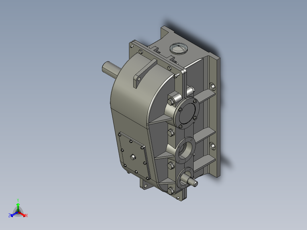 1G132--二级圆柱直齿减速器设计【三维proe】正等轴测图