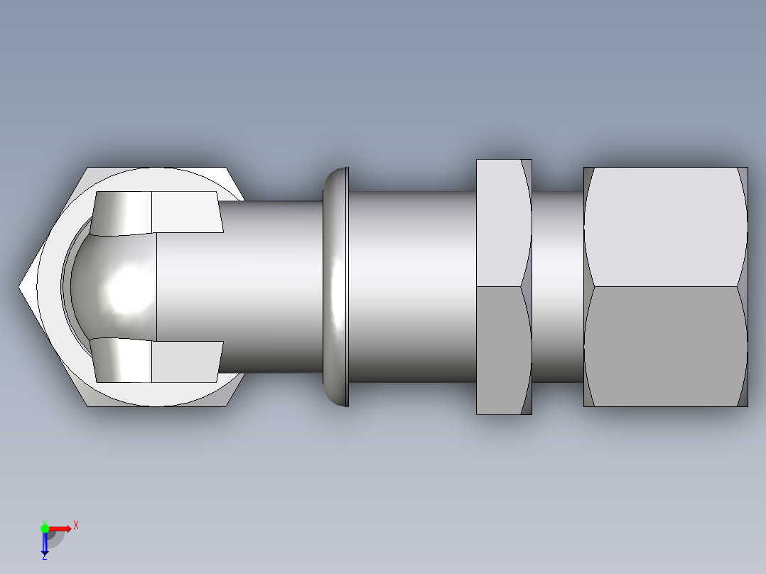 卡套式工业通用硬管接头EO_Bulkhead_elbow_WSV16SCF俯视图