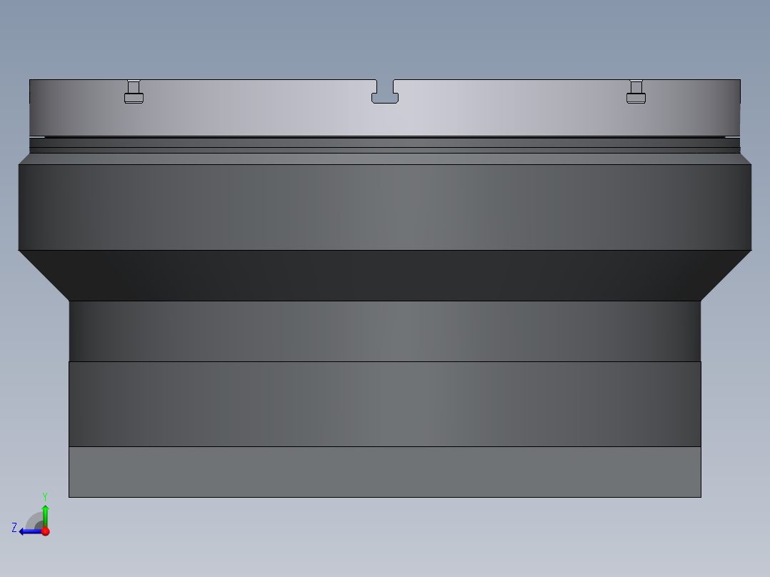 回转工作台组件模型右视图