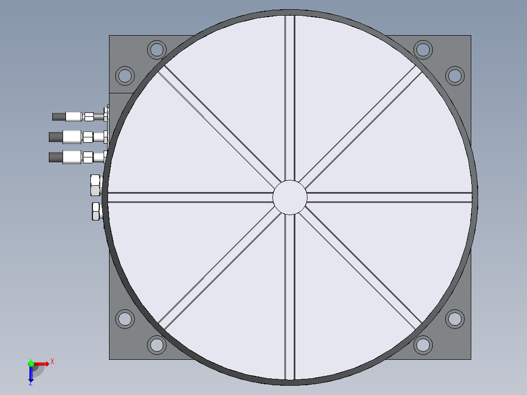 回转工作台组件模型俯视图
