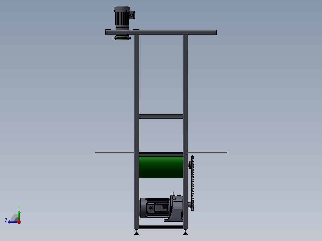 15米铝型材皮带流水线右视图