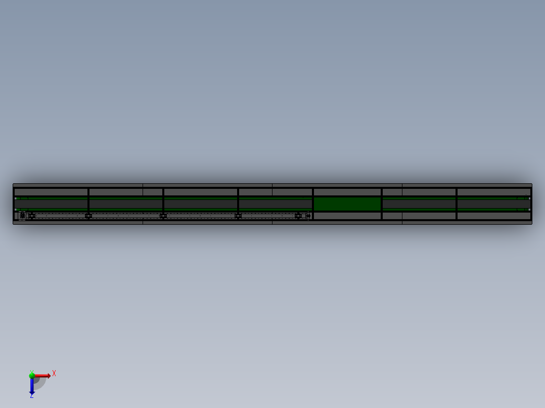 15米铝型材皮带流水线俯视图