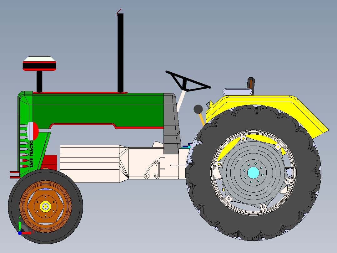 低速牵引拖车拖拉机前视图