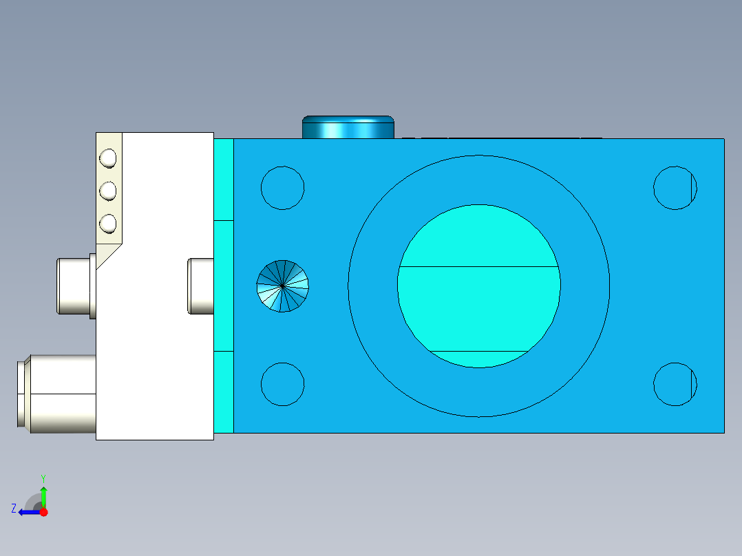 德克斯TUNKERS气缸数模SZK_40_1_A42_T12_TUENKERS右视图