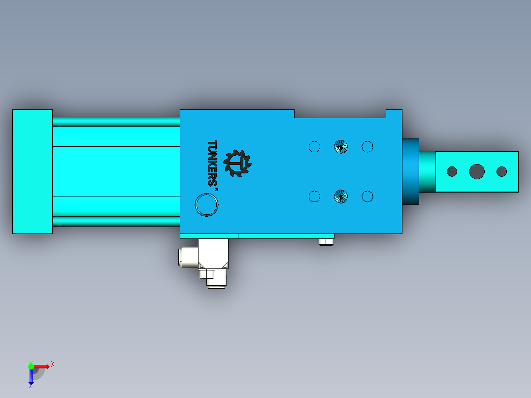 德克斯TUNKERS气缸数模SZK_40_1_A42_T12_TUENKERS俯视图