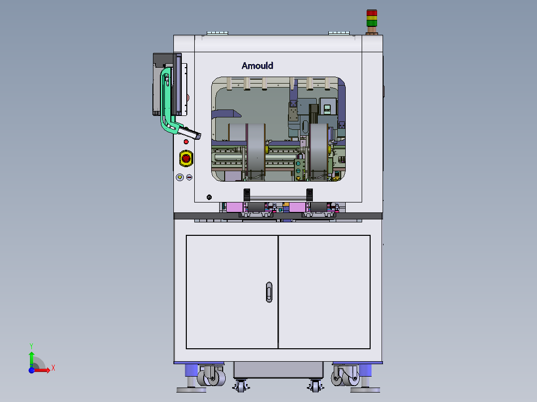 详细非标钣金机架前视图