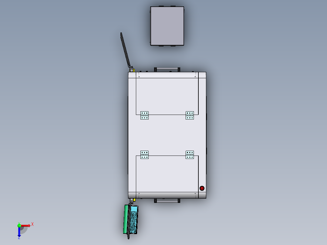 详细非标钣金机架俯视图