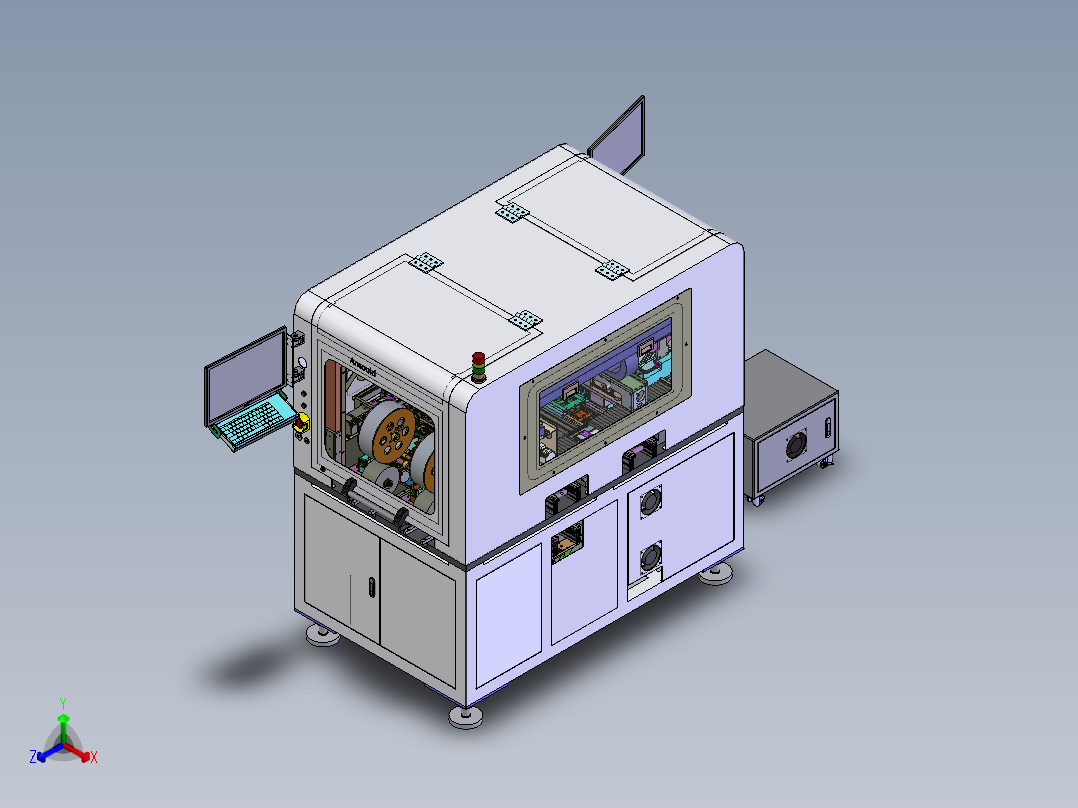 详细非标钣金机架正等轴测图