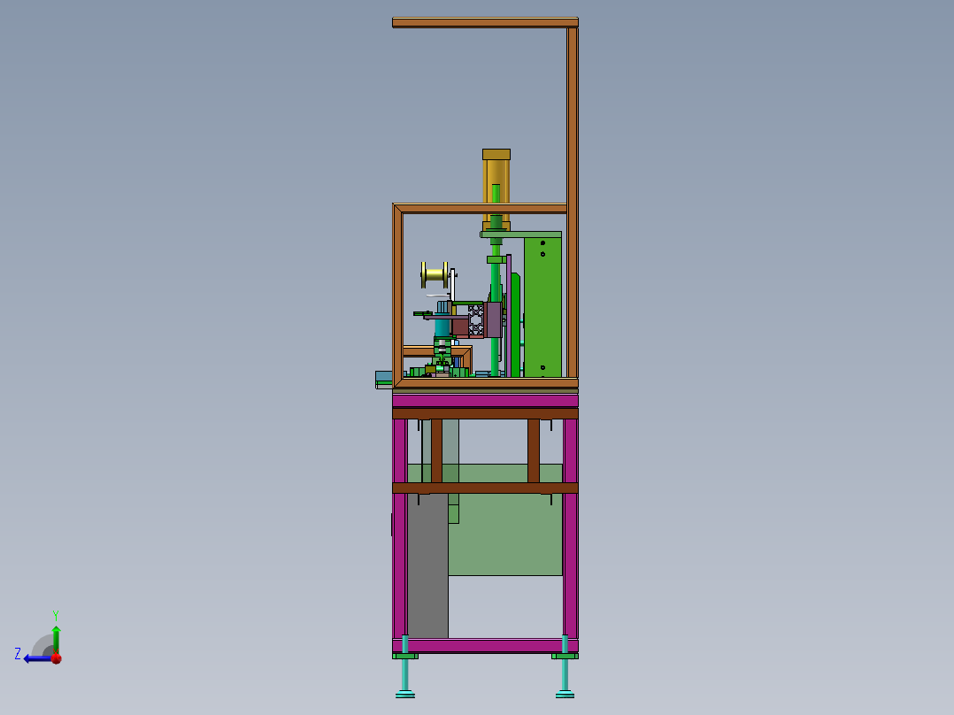 2GL打孔裁断一体机sw18可编辑右视图