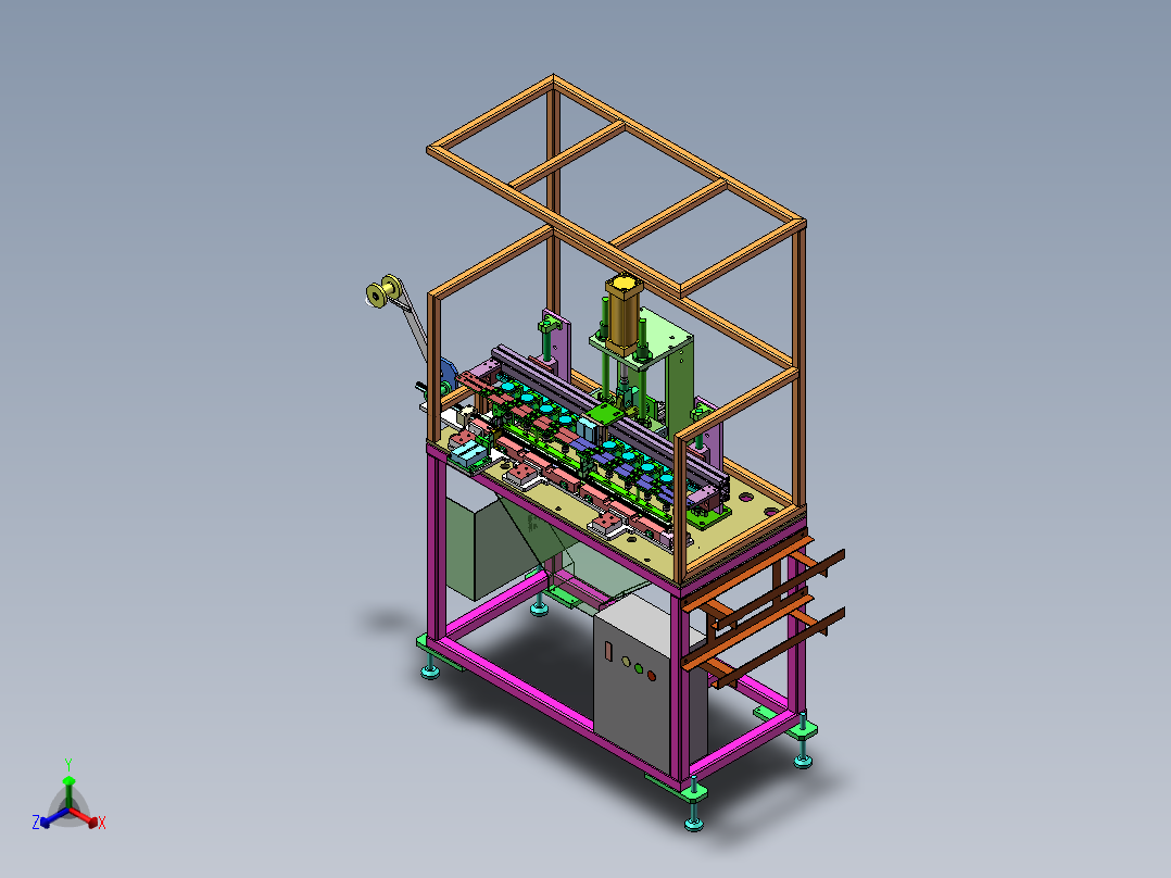 2GL打孔裁断一体机sw18可编辑正等轴测图