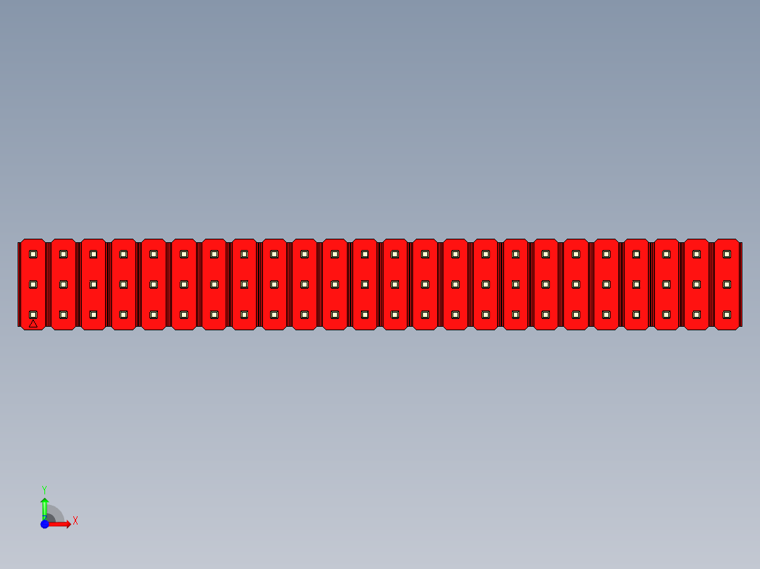 彩色公头100mil（2.54mm）系列-DS1021_red_3x24p_100mil_Type19_rev1.0前视图