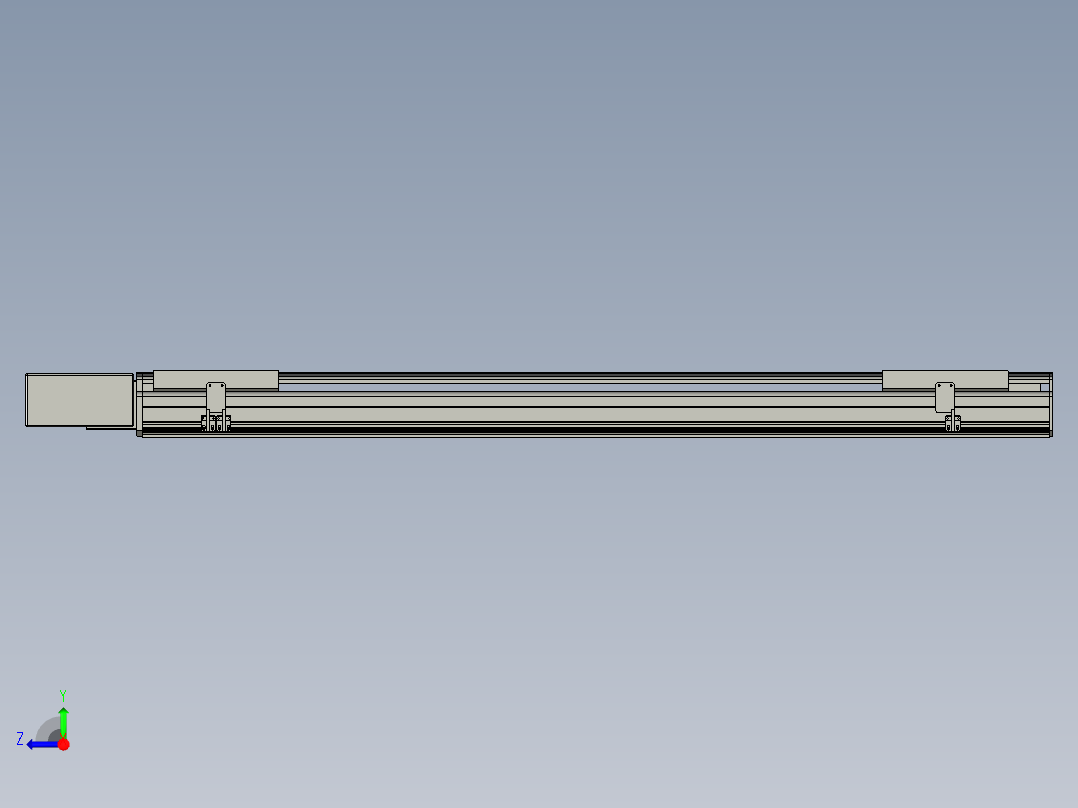 直线模组LHB21-L40-S1300-BR设计图纸右视图