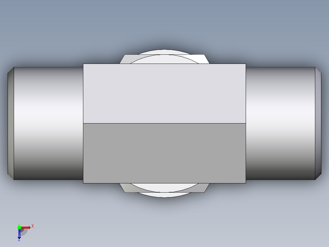 卡套式工业通用硬管接头EO_Adjustable_locknut_branch_tee_TEE10SMOMDCF俯视图
