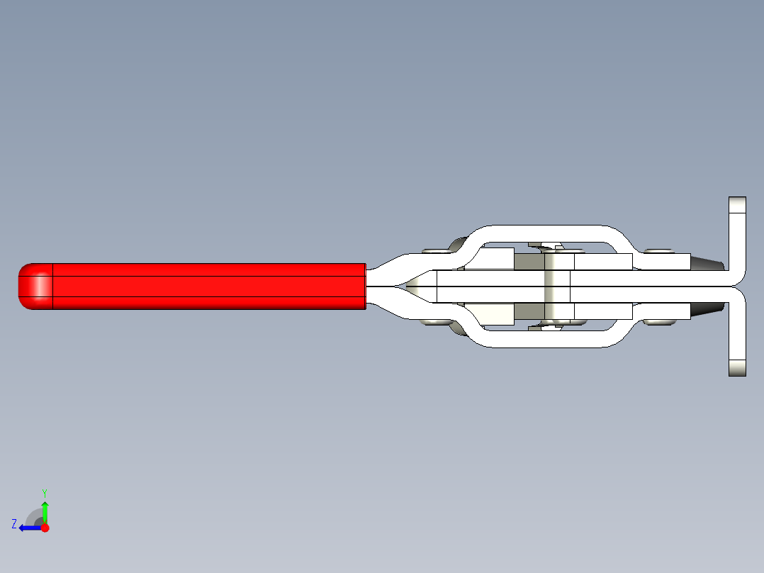 垂直式夾鉗SSP(P)-3D多系列多零件图纸模型右视图