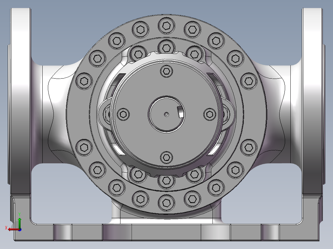 JX413-基于3D打印的齿轮油泵的设计与制作【渐开线内啮合齿轮油泵】后视图
