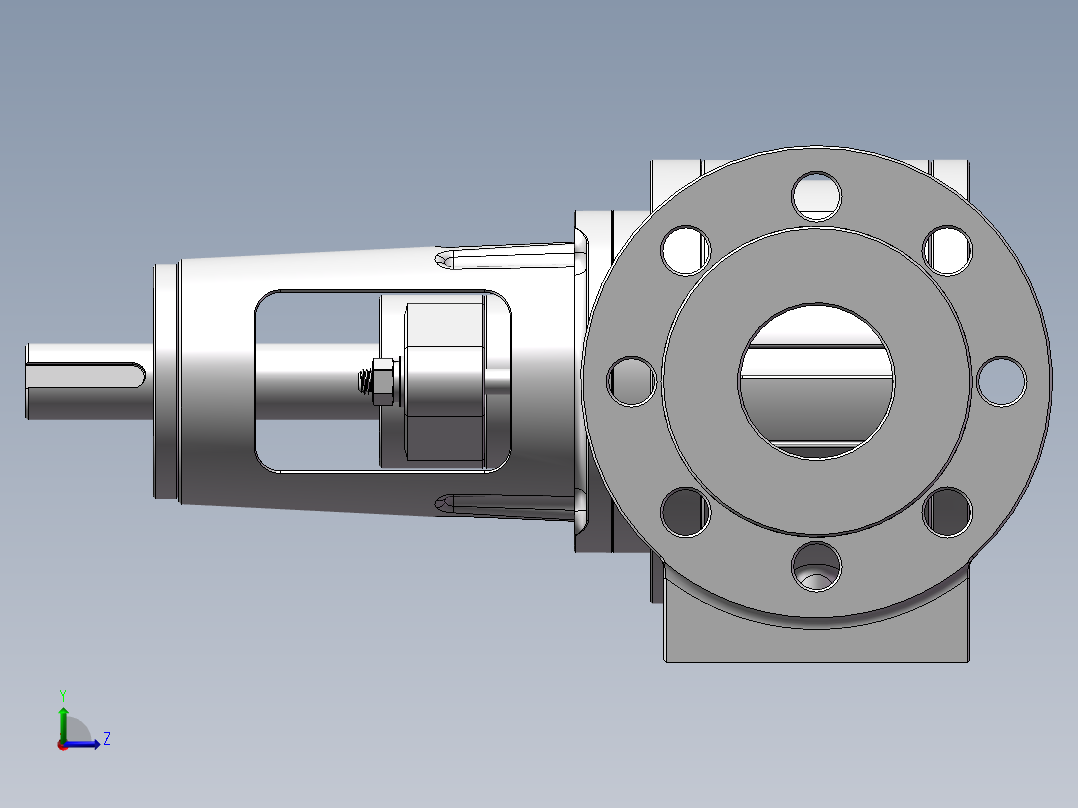 JX413-基于3D打印的齿轮油泵的设计与制作【渐开线内啮合齿轮油泵】左视图