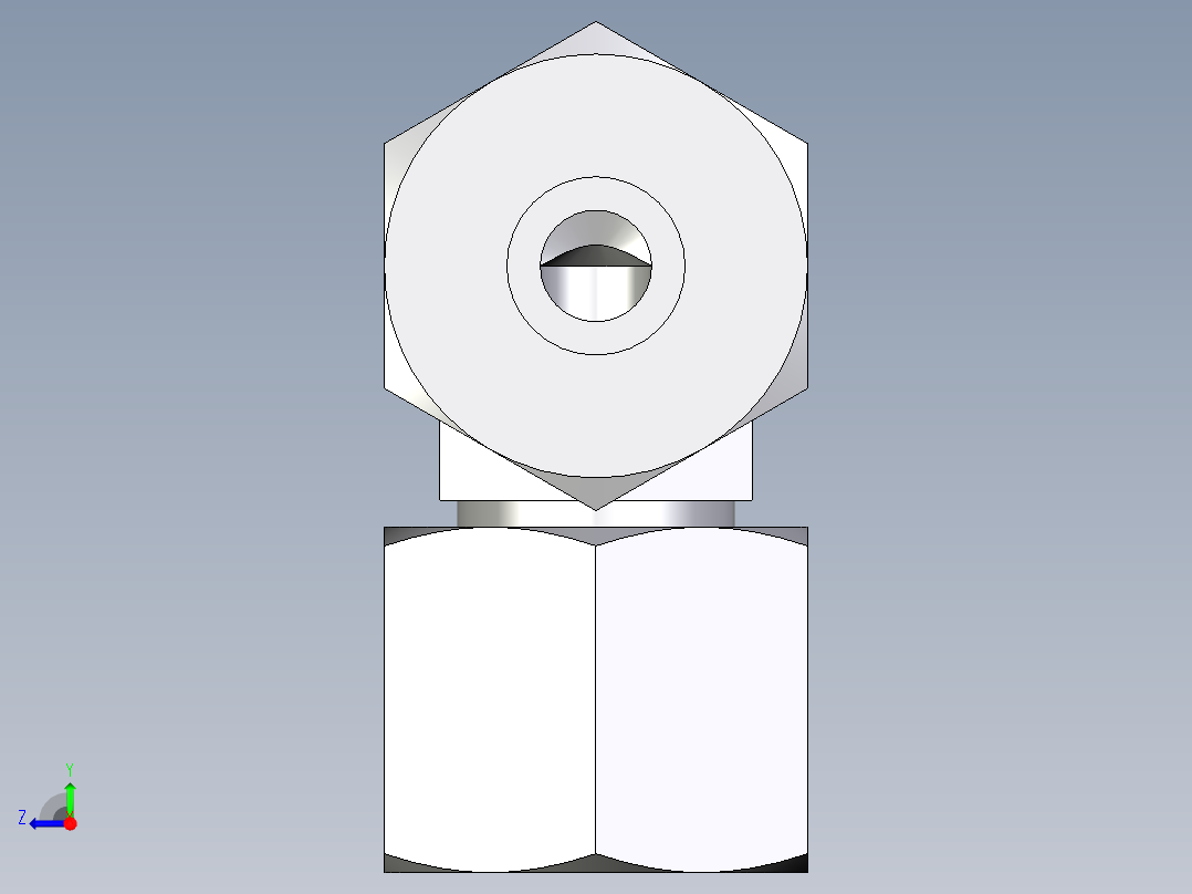 卡套式工业通用硬管接头EO_Swivel_nut_elbow_EW08ZSCF右视图