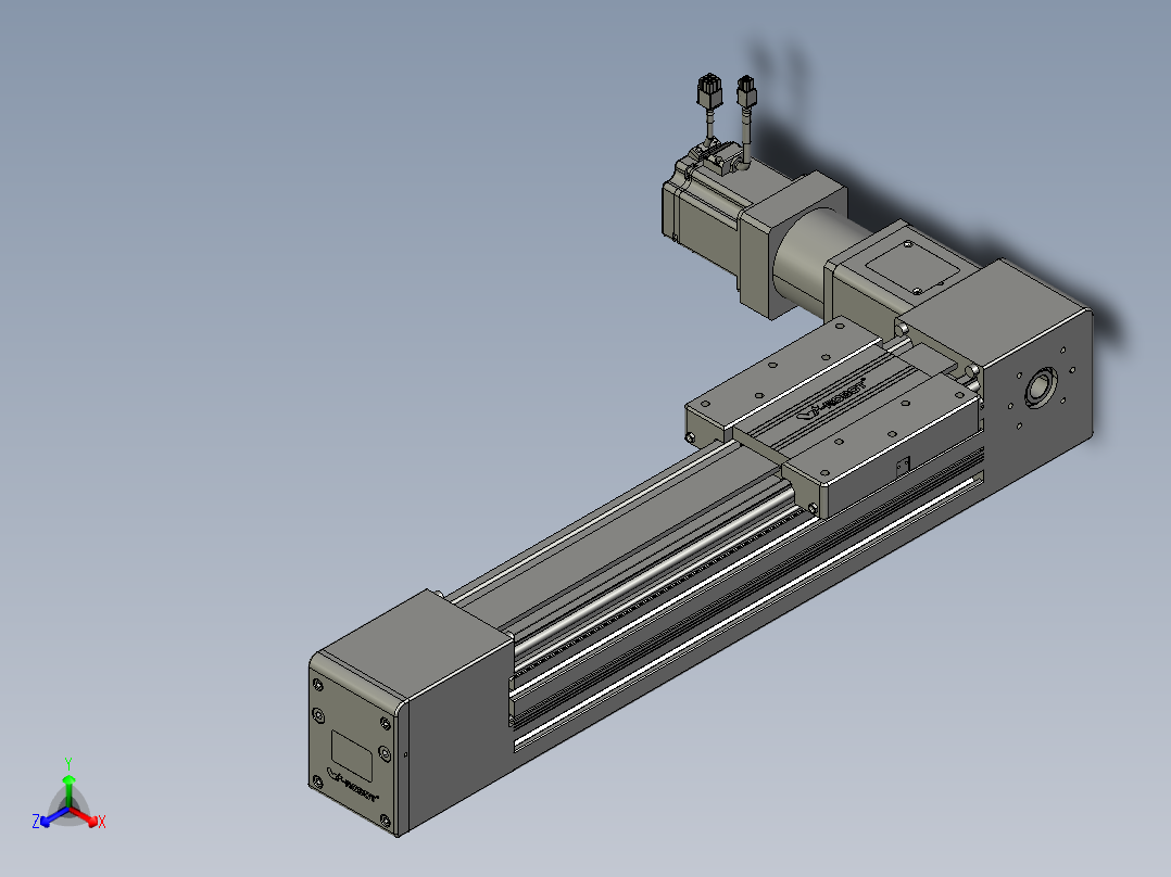 威洛博直线电机模组EB10-L224-S300-L-ZP75-MS3-5K正等轴测图
