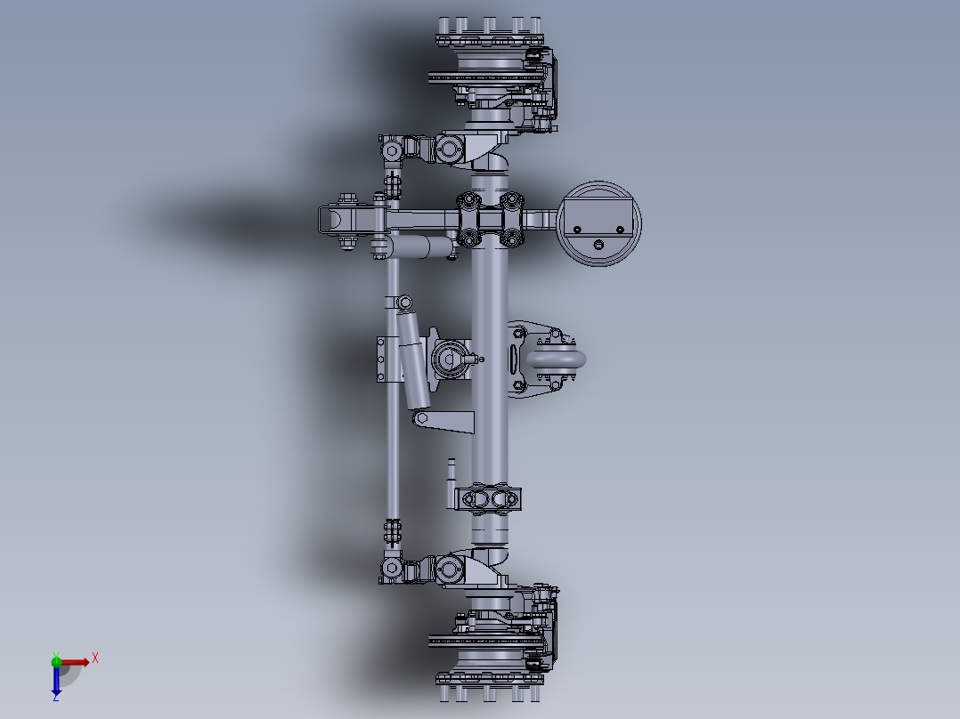245半挂车车桥SW设计俯视图