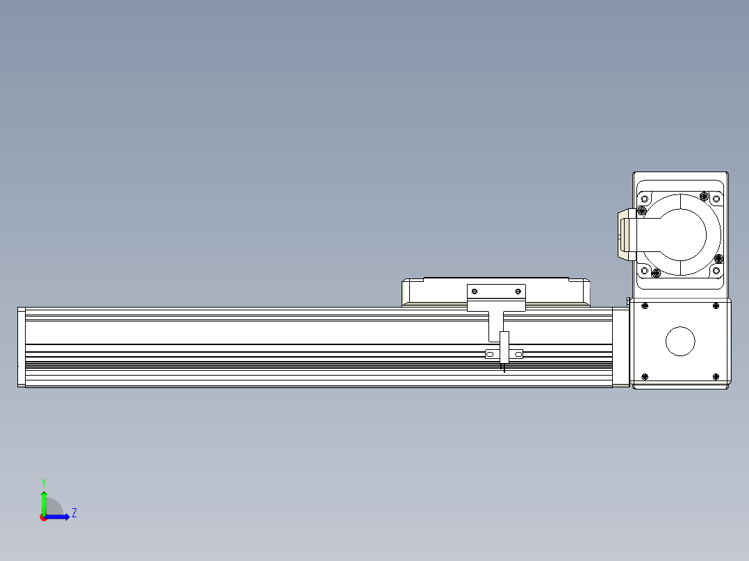 同步带全封闭直线模组TPA-HCB-105D-90-L200-RU-Y-P20-N3左视图