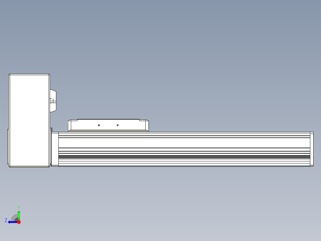 同步带全封闭直线模组TPA-HCB-105D-90-L200-RU-Y-P20-N3右视图