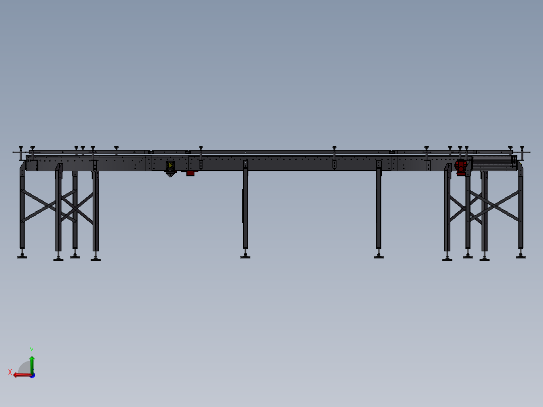 链式输送机-滚筒输送机后视图
