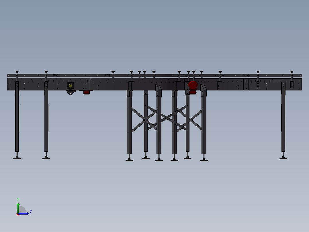 链式输送机-滚筒输送机左视图