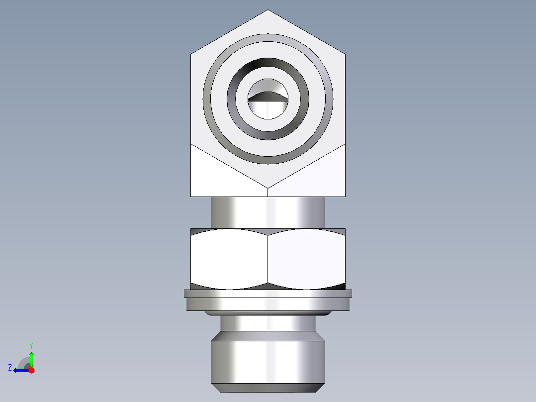 卡套式工业通用硬管接头EO_Adjustable_Locknut_elbow_WEE08SMOMDCF右视图