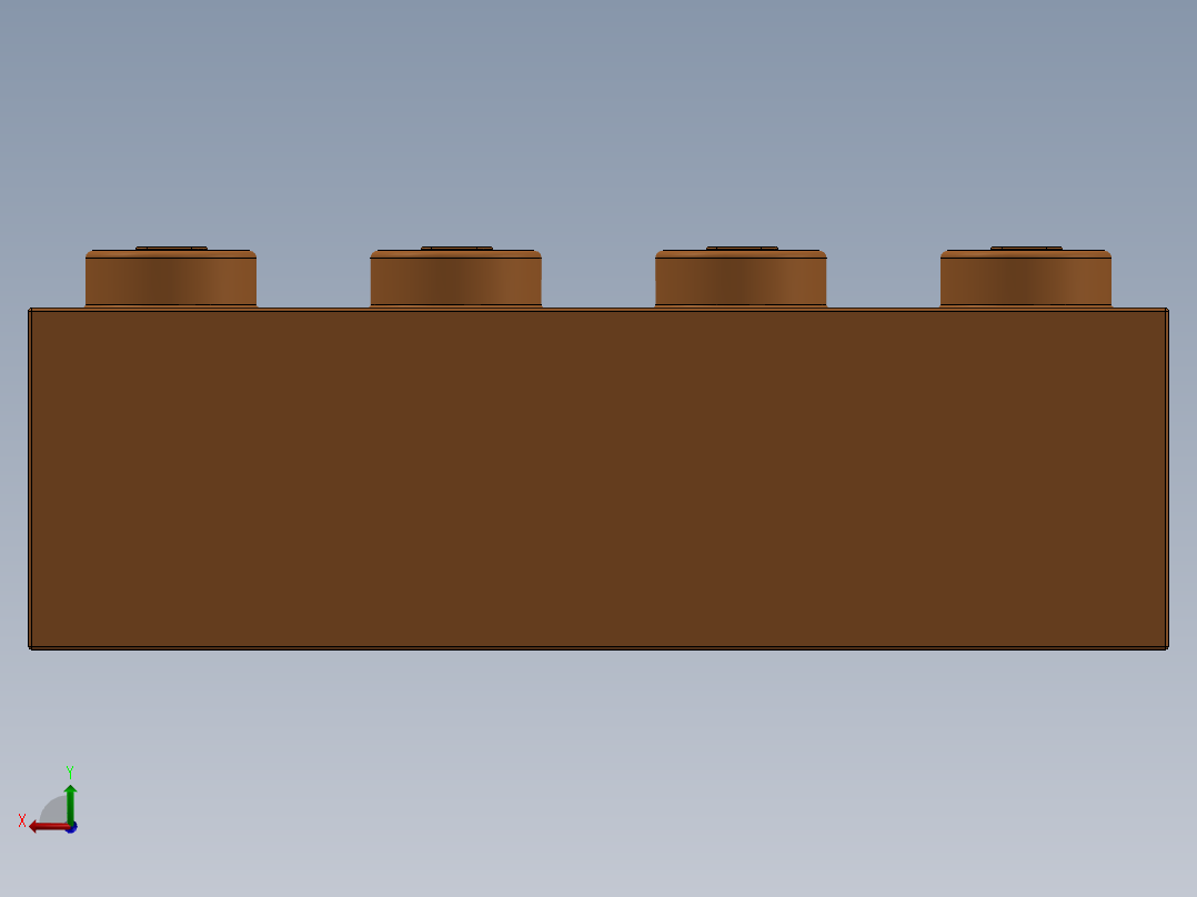 乐高套装 4421基本积木-4153827 - 3001 Bright Orange Brick 2 x 4.SLDPRT后视图