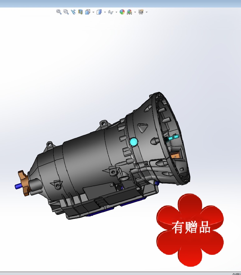 3D图纸资料汽车工业机械设计齿轮箱汽车的ZF6速自动变速器