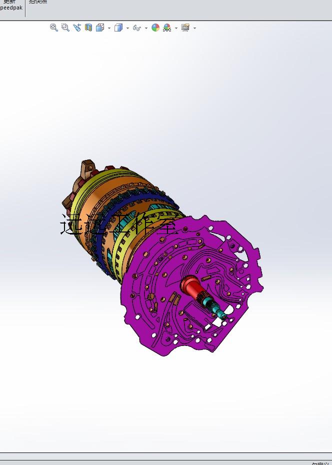 3D图纸资料汽车工业机械设计齿轮箱汽车的ZF6速自动变速器