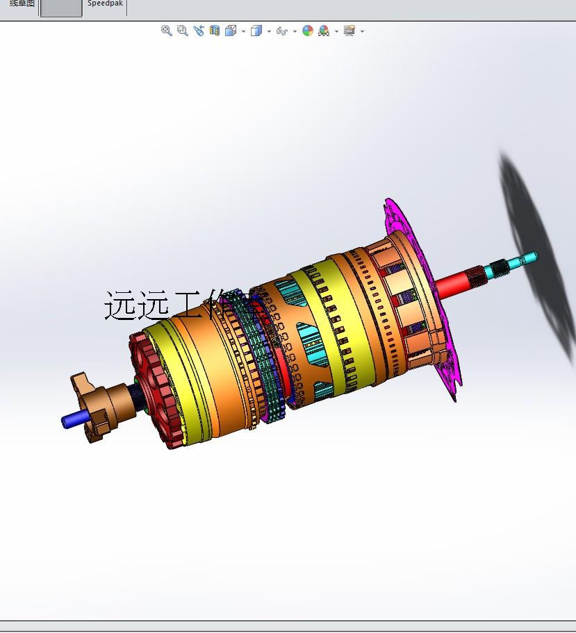 3D图纸资料汽车工业机械设计齿轮箱汽车的ZF6速自动变速器