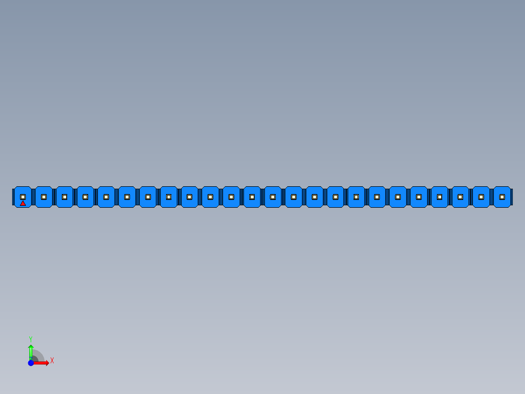彩色公头100mil（2.54mm）系列-DS1021_blue_1x24p_100mil_Type19_rev1.0前视图