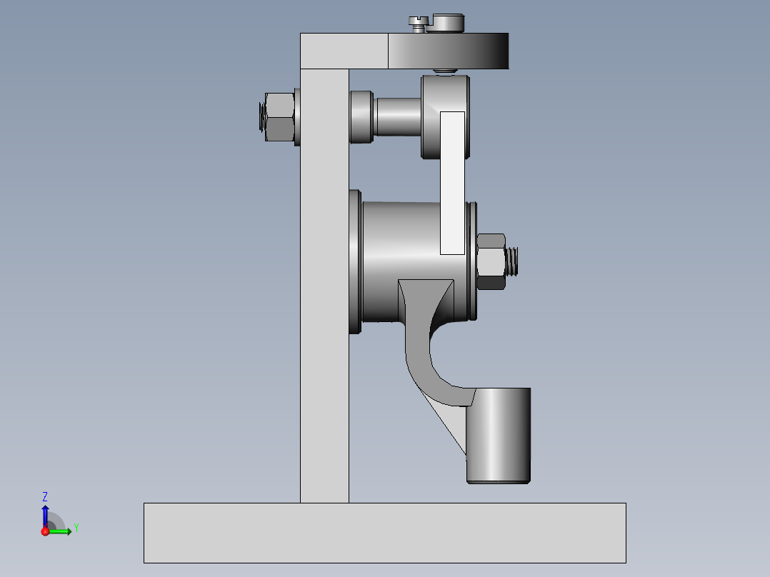 推动架钻M8孔三维夹具设计【含三维SolidWorks】右视图