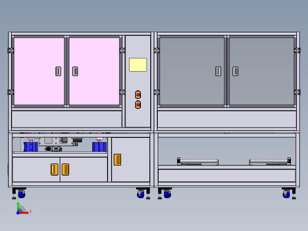 47寸panel移载设备3D数模图纸 Solidworks18设计 附STEP前视图