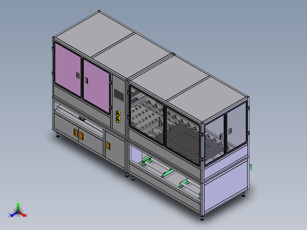47寸panel移载设备3D数模图纸 Solidworks18设计 附STEP正等轴测图