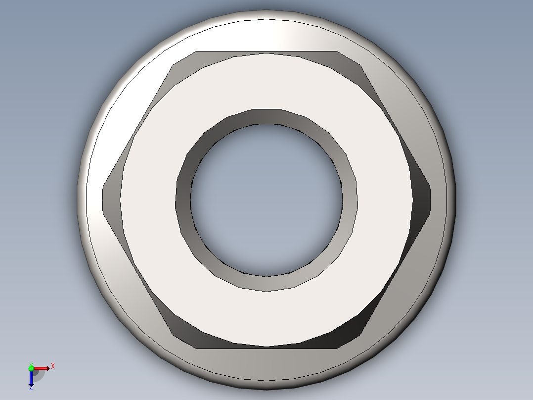 法兰锁紧螺母M4-M20俯视图