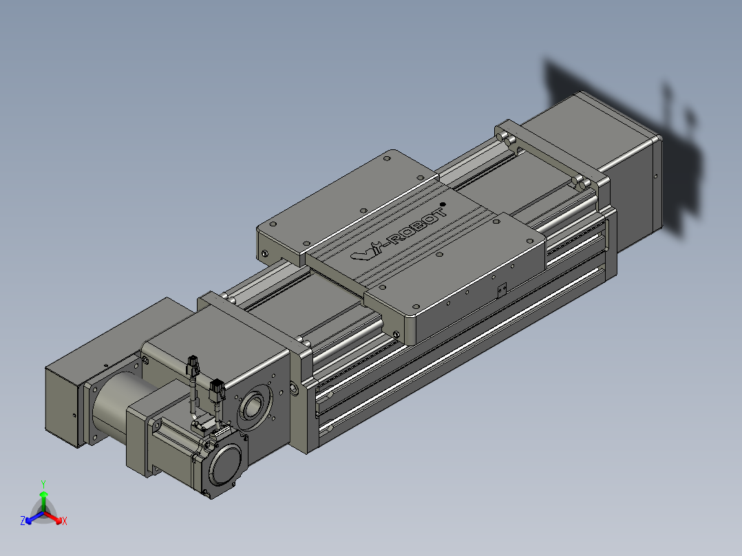 威洛博直线电机模组EB20-L224-S200-BR-ZP75-MS3-5K正等轴测图