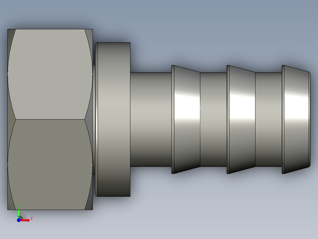 软管与硬管连接用工业通用接头0132_22_69前视图