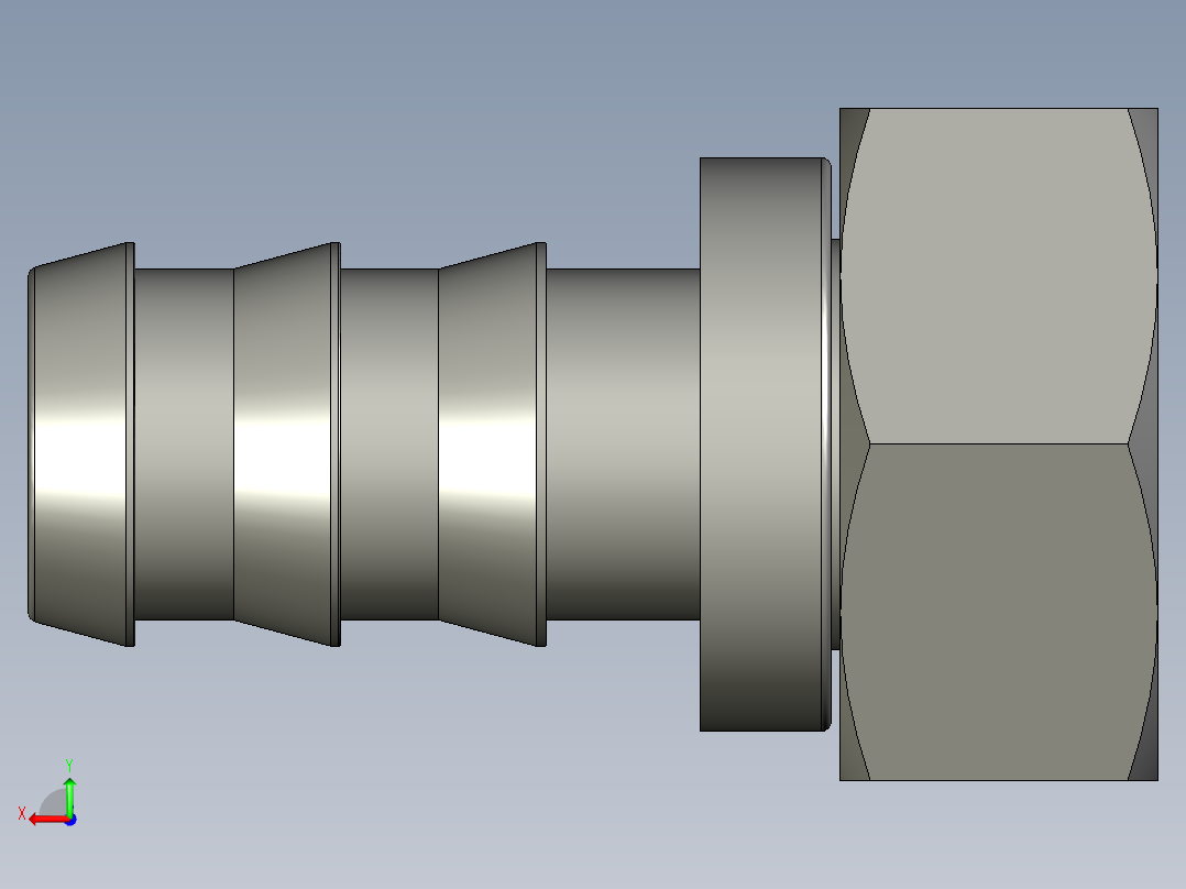 软管与硬管连接用工业通用接头0132_22_69后视图