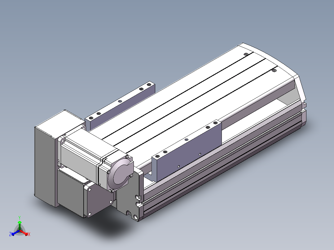MTB同步带半封闭MTB17M-LU-400W正等轴测图